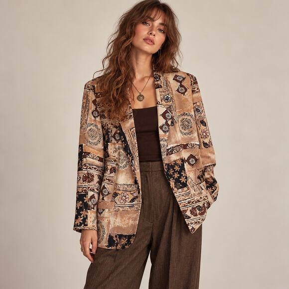 Alfred Dunner Jackets & Blazers - Vintage Alfred Dunner Abstract Print Blazer 14P Ecletic Academia Art Teacher